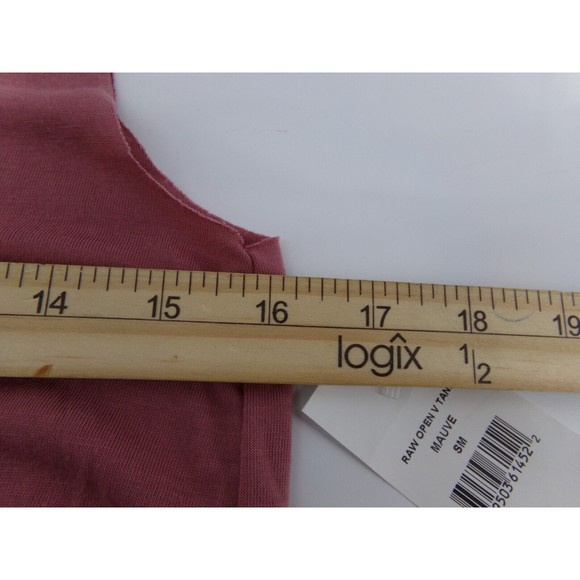 Agnes & Dora Women’s Shirt Medium V-neck Tank top Raw open tank Mauve SM - Picture 7 of 8